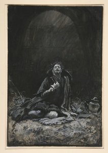 Malvolio in the Dungeon, Illustration for Act III, Scene IV, Twelfth Night by Edwin Austin Abbey