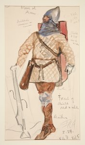 Man of Arms, Costume Sketch for Henry Irving