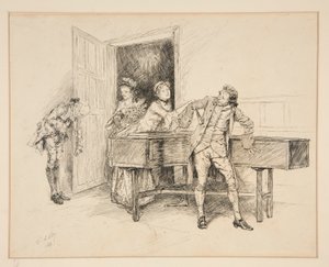 Nan and Piano, illustration for Oliver Goldsmith