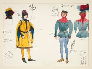 Olivier and Amiens, costume sketch for Henry Irving