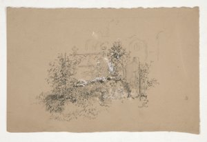 Overgrown Garden or Cemetery by Edwin Austin Abbey