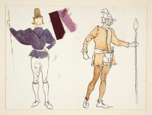 Peasants, costume sketch for Henry Irving