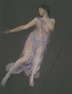 Possibly a study for figure of 5 pm by Edwin Austin Abbey