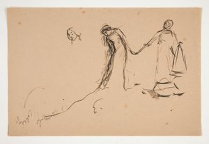 Preliminary Sketch of Helena and Lafeu for Act IV, Scene III, All