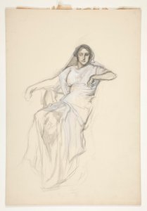Seated Lady, Sketch for an Unidentified Shakespeare Play by Edwin Austin Abbey