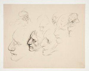 Sheet of Studies of a Single Face