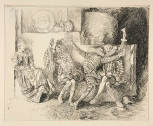 Sir Toby and his Companions, illustration for Act II, Scene iii, Twelfth Night