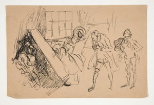 Sketch for School for Scandal, illustration for Scribner by Edwin Austin Abbey