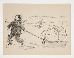 Sketch for a Greeting Card: All Good Wishes for 1911