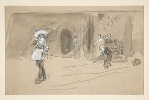Sketch for an Illustration for Selections from the Poetry of Robert Herrick (book published by Harper in 1882, previously published in Harper) by Edwin Austin Abbey