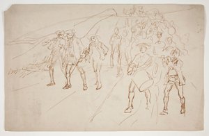 Sketch of Revolutionary War Troops, Marching by Edwin Austin Abbey