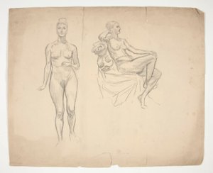 Sketch of a model in two poses by Edwin Austin Abbey