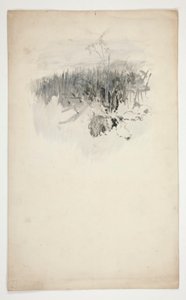 Sketch of a Young Tree, a Field by Edwin Austin Abbey