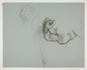 Sketch of an Upper Torso and Clenched Fist by Edwin Austin Abbey