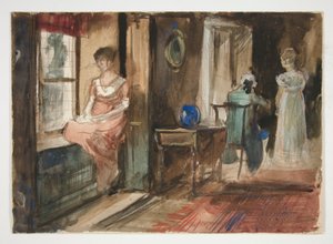Sketch of Figures in an Interior by Edwin Austin Abbey
