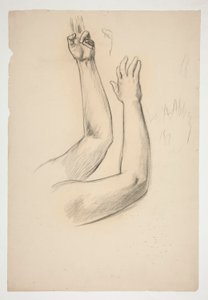 Sketch of two arms by Edwin Austin Abbey