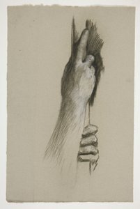 Sketch of Two Hands Climbing a Pole by Edwin Austin Abbey