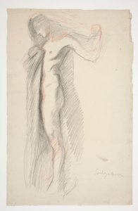 Study of Figure of 6 PM, for The Hours Mural at the State Capitol Building in Harrisburg, Pennsylvania by Edwin Austin Abbey