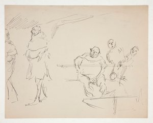 Studies for an Unidentified Shakespearean Play (Falstaff?) (recto and verso) by Edwin Austin Abbey