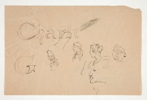 Studies of Heads and Figures Both Sides of Page by Edwin Austin Abbey