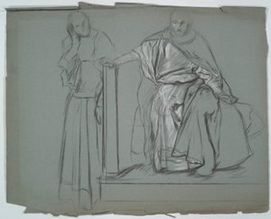 Study for King and Attendants in Hamlet by Edwin Austin Abbey