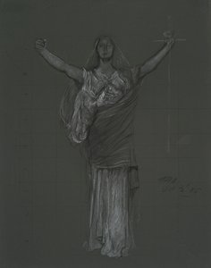Study for Allegorical Figure of Law, Rondel in the Rotunda of the Pennsylvania State Capitol Building, Harrisburg, 1902-1911 by Edwin Austin Abbey