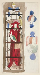 Study for an unidentified stained glass window picturing a cardinal