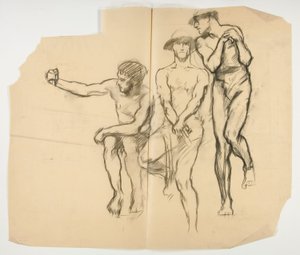 Study for Forge of Vulcan; Three Miners- Steelworkers
