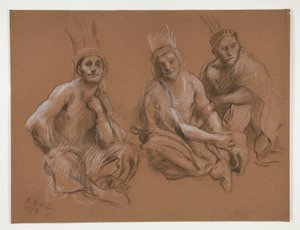 Study of 3 Indians by Edwin Austin Abbey