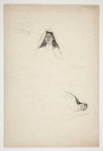Study of Two Heads, Jaquenetta, from Love by Edwin Austin Abbey
