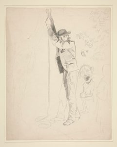 Study of a Man Ringing a Bell; Doodles of EAA by Edwin Austin Abbey
