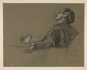 Study of a Robed Figure, for The Quest of the Holy Grail Mural Series at Boston Public Library by Edwin Austin Abbey