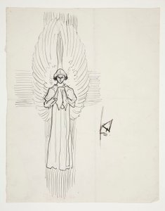 Study of an Angel (for The Quest of the Holy Grail, series of fifteen paintings for the Boston Public Library, completed in 1901) by Edwin Austin Abbey