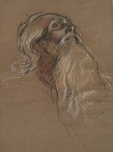 Study of the head of King Amfortas by Edwin Austin Abbey