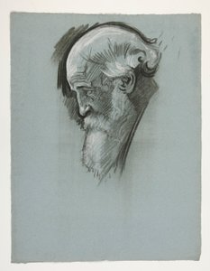 Study of the head of an old bearded man, for King Arthur by Edwin Austin Abbey