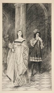 Sylvia and Valentine, from Act II, Scene i, Two Gentlemen of Verona by Edwin Austin Abbey