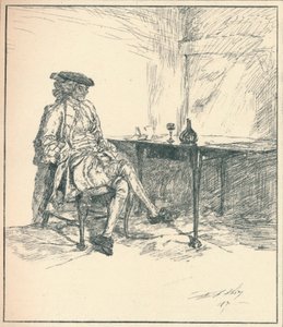 The Letter. Unpublished Pen Drawing, 1890, 1923 by Edwin Austin Abbey