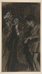 Three Men, study for Taming of the Shrew (?) by Edwin Austin Abbey