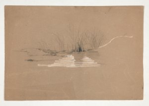 Trees on Bank of River by Edwin Austin Abbey