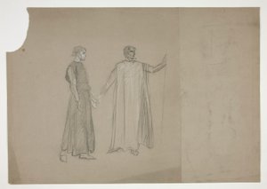 Two Figures: Early Study by Edwin Austin Abbey