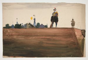Two Sentries Atop a Fortress Wall by Edwin Austin Abbey