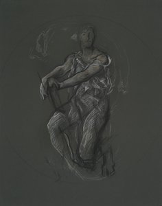 Unidentified figure study for mural project at the Pennsylvania state capitol building, Harrisburg, 1902-1911 by Edwin Austin Abbey