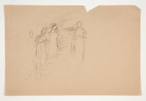 Unidentified Illustration - Study of Three Female Figures by Edwin Austin Abbey