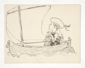 Unidentified Illustration [Boy in a Small Boat]