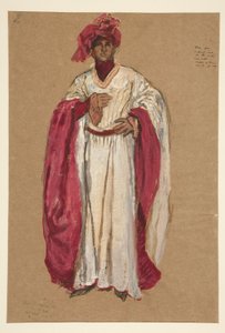 Unidentified Man in a Red Robe, Costume Sketch for King Richard II