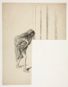 Walking Man in Cloak, Sketch for an Unidentified Shakespeare Play by Edwin Austin Abbey