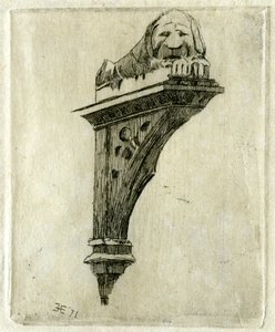 Sign of the Red Lion Inn, Glastonbury, Somerset, 1881