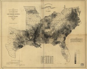 Map Showing the Distribution of the Slave Population of the Southern States of the United States, Compiled from the Census of 1860 by Edwin Hergesheimer