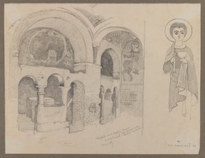 Early Christian (Coptic) Monastery at Esna, 1st March, 1887 by Edwin Howland Blashfield