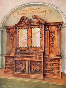 Carved Enclosed Mahogany Bookcase--Style of Chippendale--French Influence by Edwin John Foley